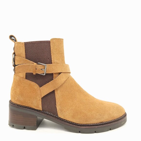 NEW Donald Pliner Savvy Boots Womens 8.5 Brown Suede Rustic Cottagecore Country - Picture 1 of 10